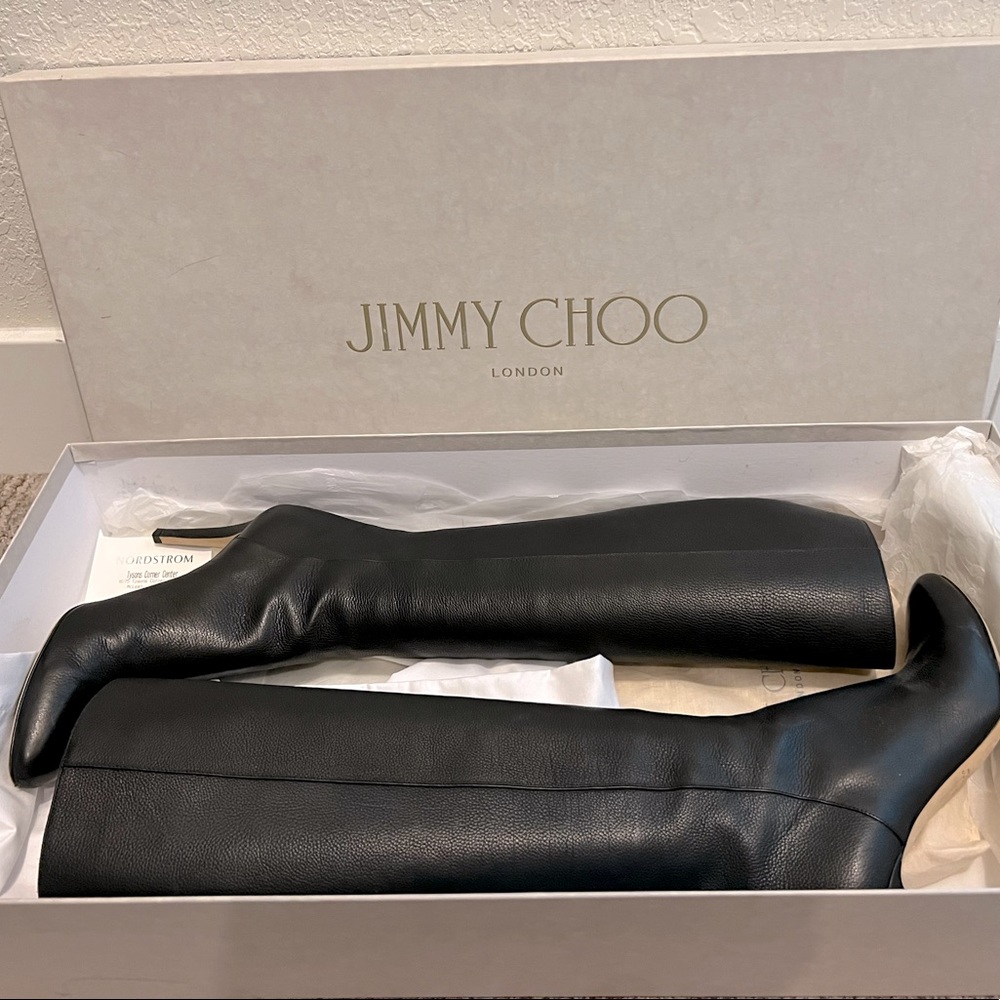 Jimmy Choo Grand Black Leather Boot
